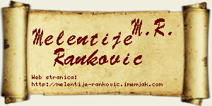 Melentije Ranković vizit kartica